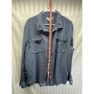 Casual Joe flannel‎ shirt button up pearl snaps SIZE XL